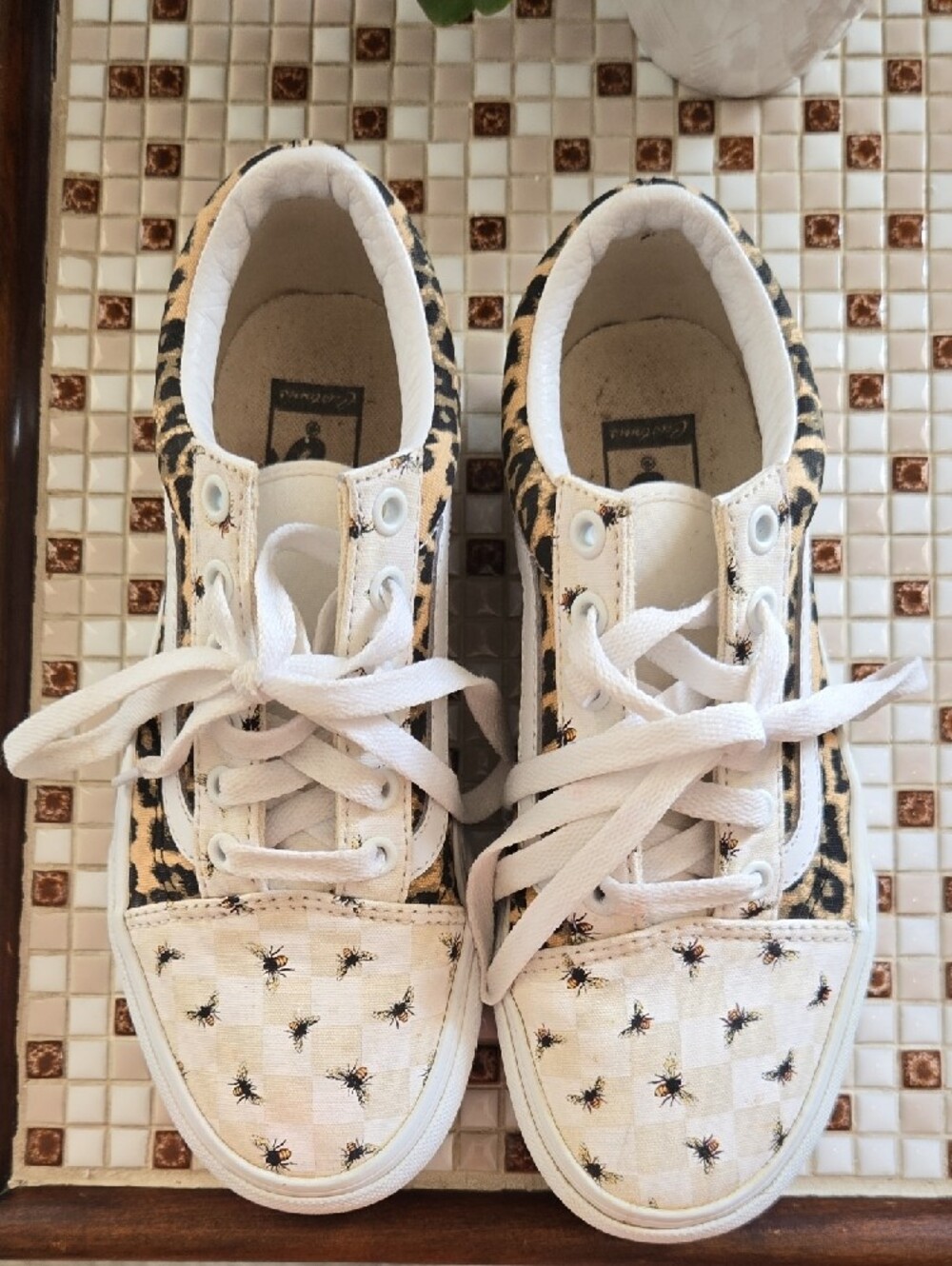 Vans Old Skool Platform Leopard Panels and Bee Print Size 6.5 - Picture 7 of 9